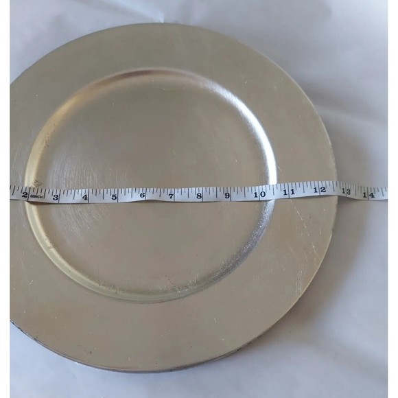 NEW Set of 11 Pottery Barn Brushed Gold Distressed Charger Dinner Plates - Picture 9 of 9